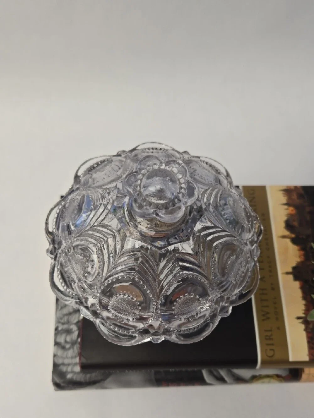 Antique EAPG Glass Covered Sugar Bowl